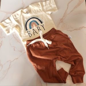 Rainbow Baby Cream Onesie & Joggers Set